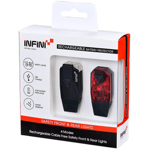 Mini-Lava twin pack micro USB front and rear lights black